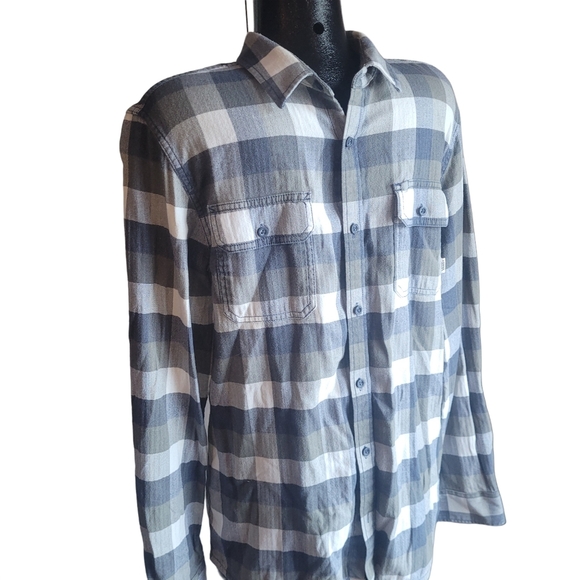 Vans Blue and Grey Plaid Flannel Shirt L - Picture 3 of 5